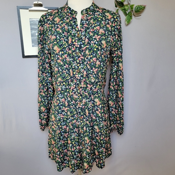 Sezane Sobral Mini Dress Garden Marine 38 or 6 - Picture 2 of 16